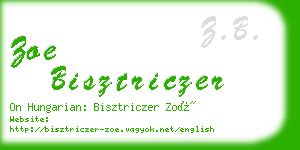 zoe bisztriczer business card